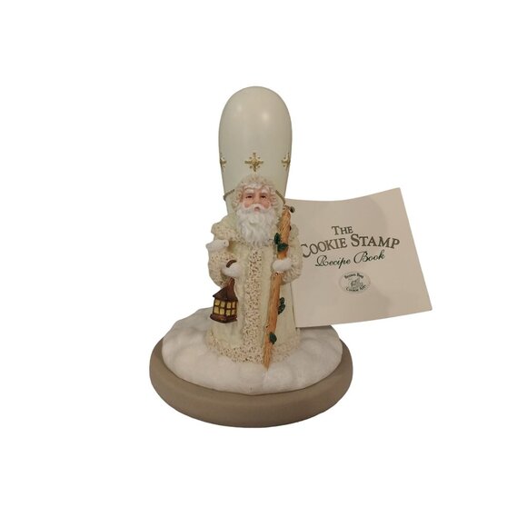 Vintage 1990s Brown Bag Cookie Stamp Snow Santa Old World Santa #2 With Box - Picture 2 of 9